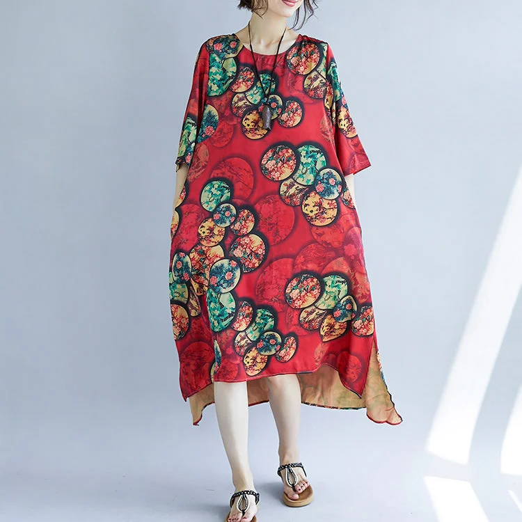 New red cotton blended dresses casual print Half sleeve cotton blended dress casual o neck dresses Petite unclassified dresses New red cotton blended dresses casual print Half sleeve cotton blended dress casual o neck dresses Petite unclassified dresses