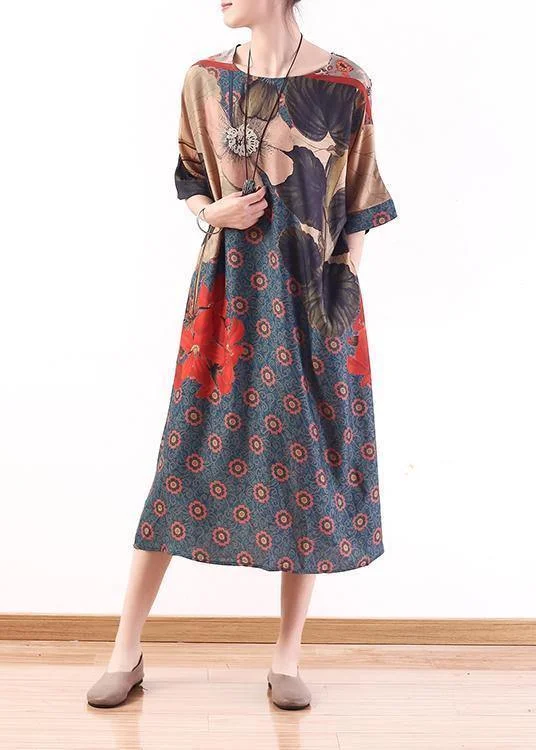 New versatile large size fashion irregular red printed silk loose and thin dress Travel unclassified dresses New versatile large size fashion irregular red printed silk loose and thin dress Travel unclassified dresses