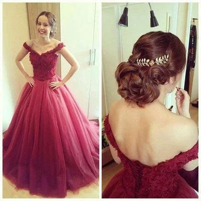 burgundy prom dress,long prom dress,off shoulder prom dress, A-line prom dress,2017 prom gown, BD528 Trendy maxi dresses under $50