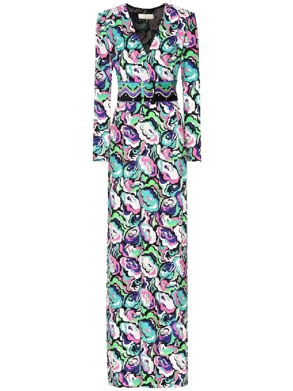 Crêpe V-Neck Multicolored Maxi Dress Revolve maxi dresses