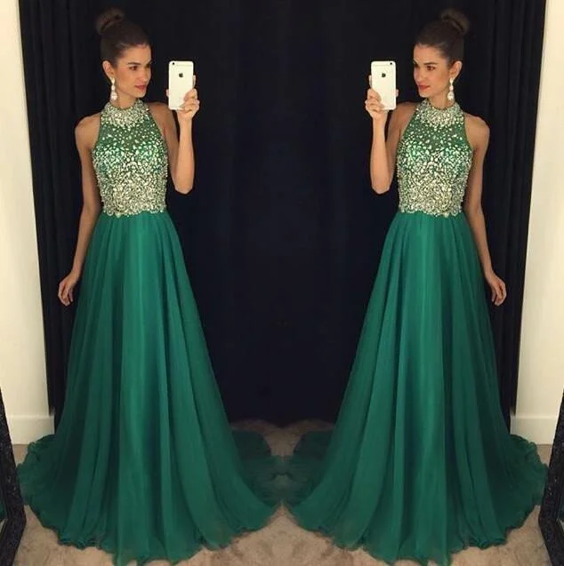 green prom dress, charming prom dress, long prom dress, beaded prom dress, 2017 prom dress, BD502 Prom maxi dresses