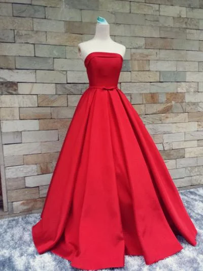 red prom dress,long prom dress,strapless prom dress, A-line prom dress,prom gown, BD529 Best maxi dresses for petites