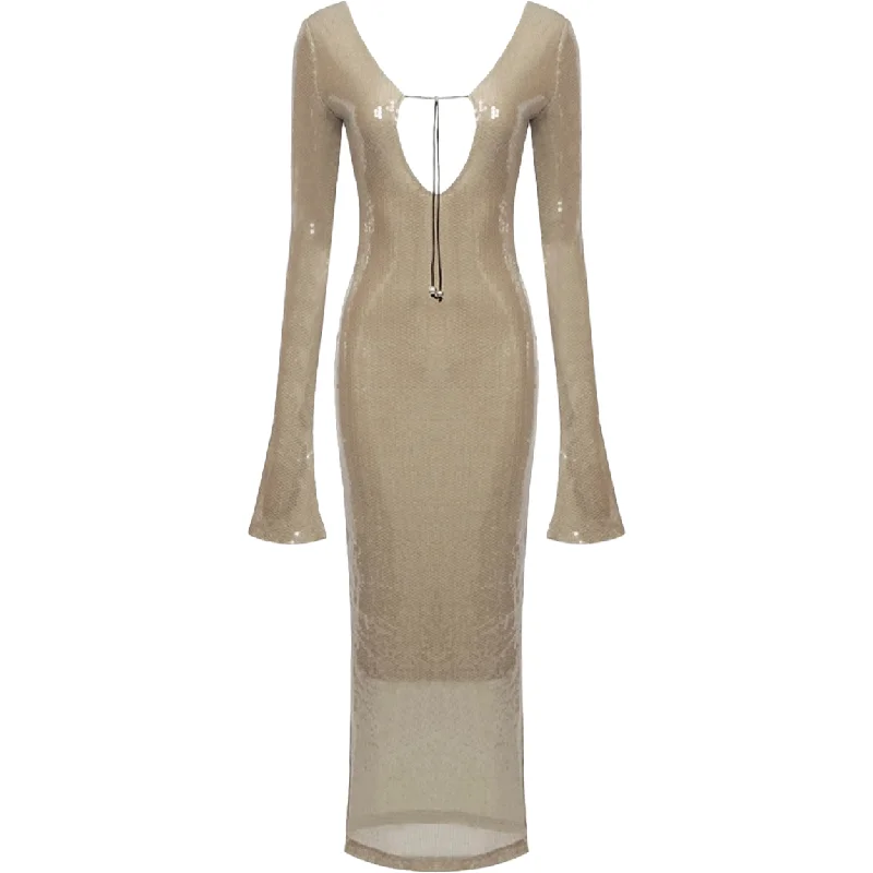 STACIA Ivory Maxi Sequin Dress Designer maxi dresses